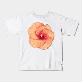 Flower with Water Droplets Kids T-Shirt